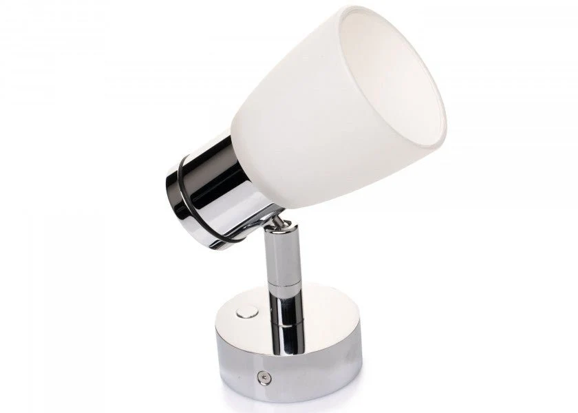 PREBIT R1-1 LED-påbygningslampe – poleret krom, satinhvidt glas - Billede 3